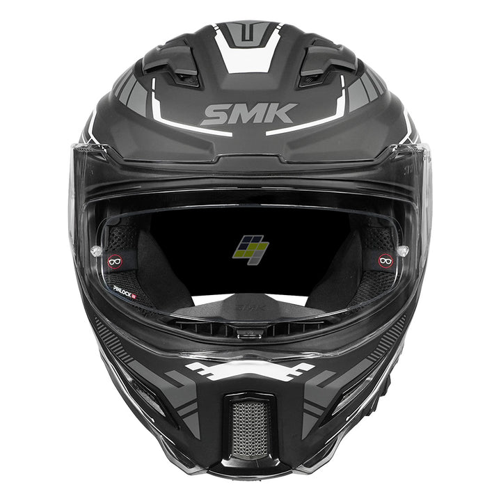 SMK Agnar Tektron Helmet matt white and grey front