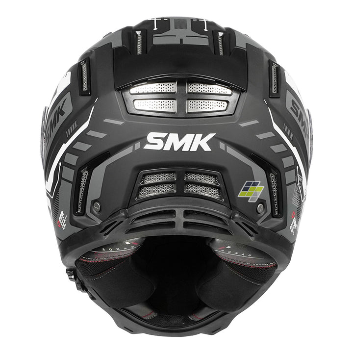 SMK Agnar Tektron Helmet matt white and grey back