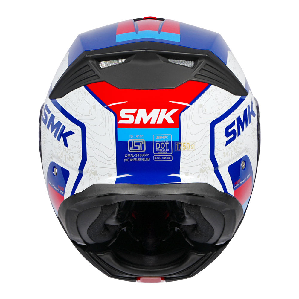 SMK Gullwing Navigator Modular Helmet blue back