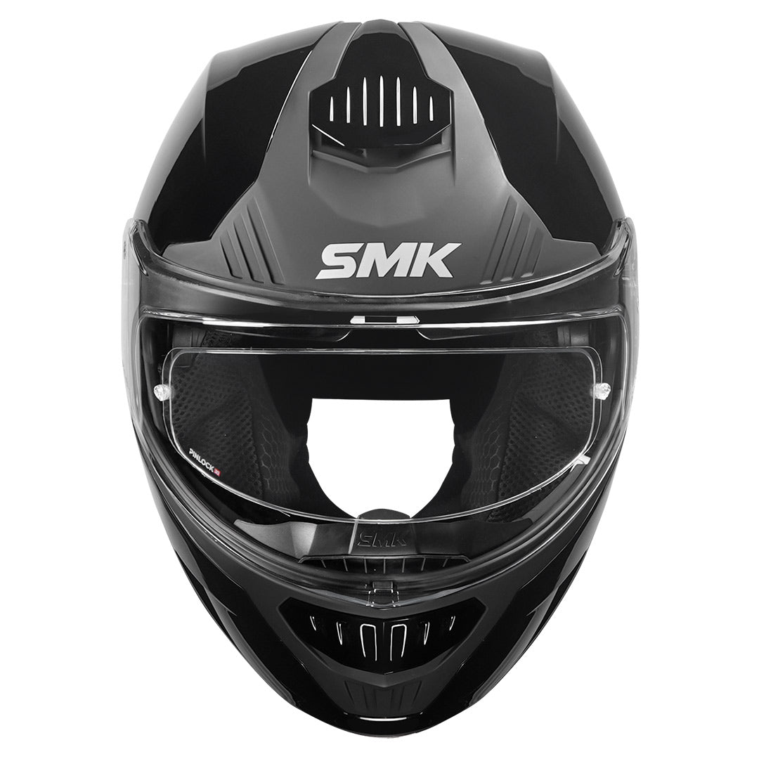 SMK Gullwing Solid Black Modular Helmet front