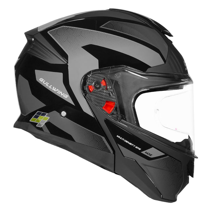 SMK Gullwing Sonic Modular Helmet Grey side