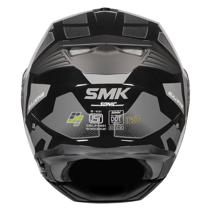 SMK Gullwing Sonic Modular Helmet Grey back