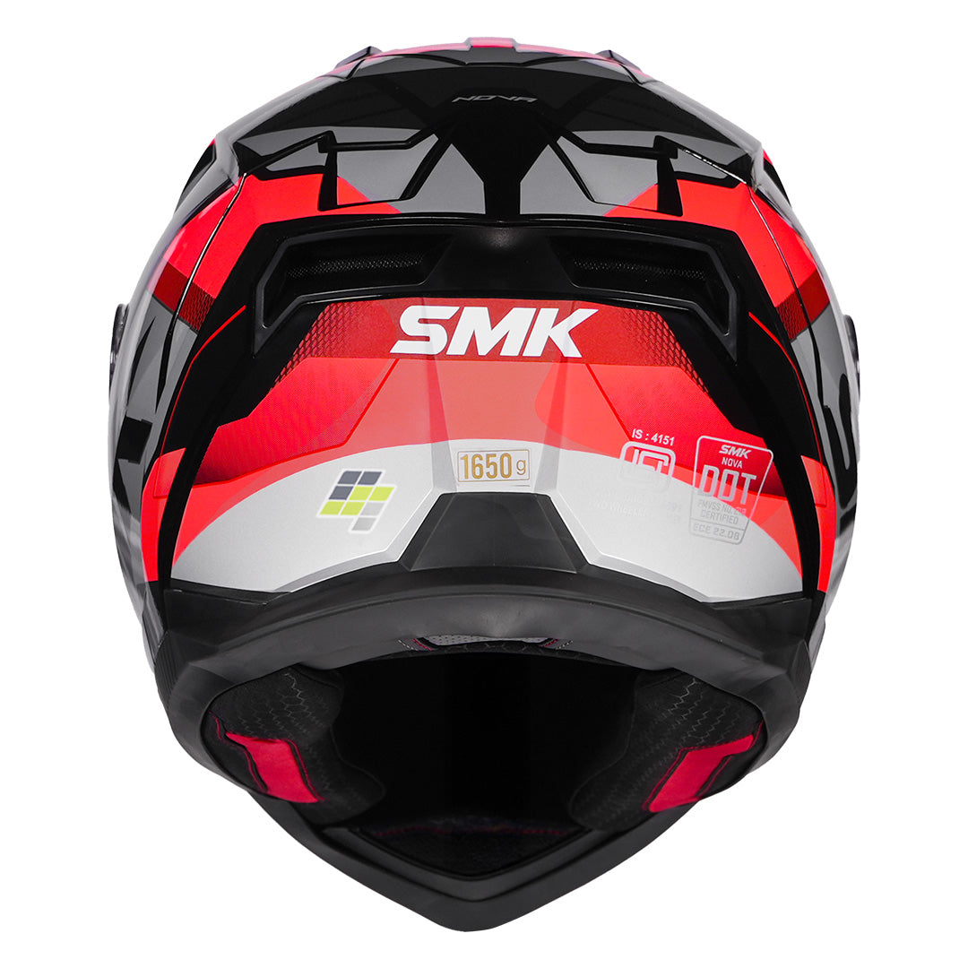 SMK Nova Track Helmet gloss red back