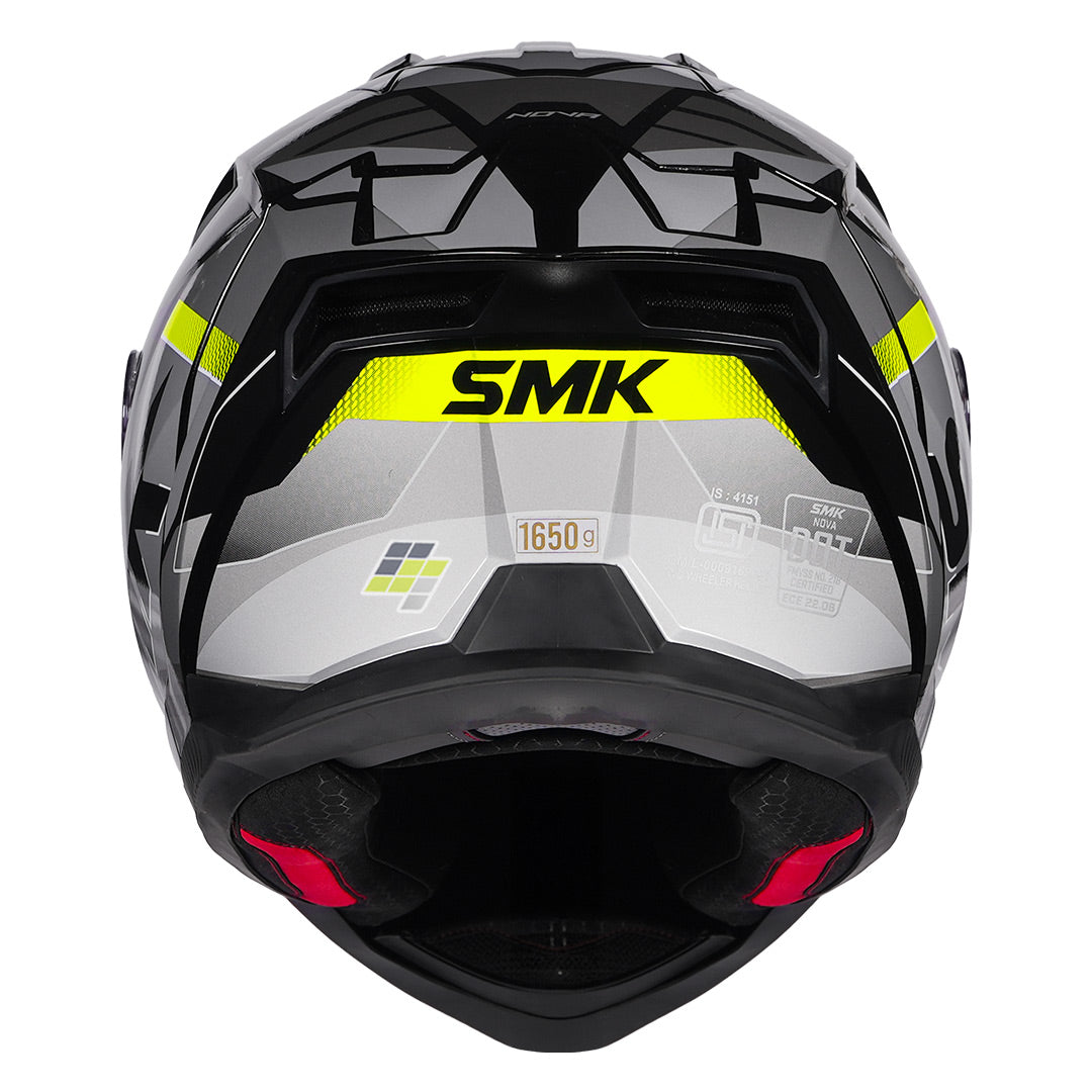 SMK Nova Track Helmet gloss yellow back