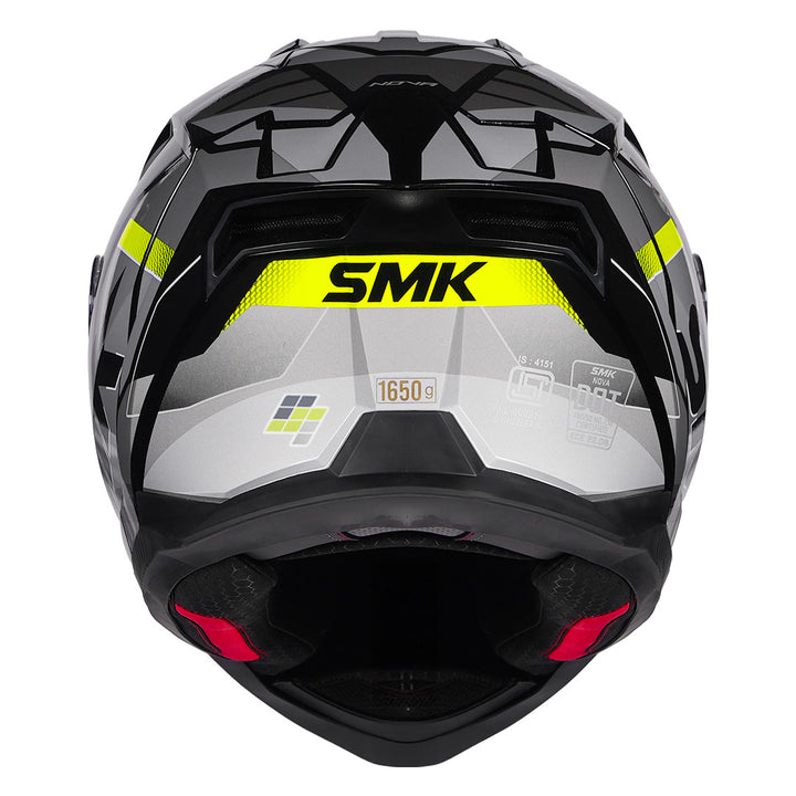 SMK Nova Track Helmet gloss yellow back