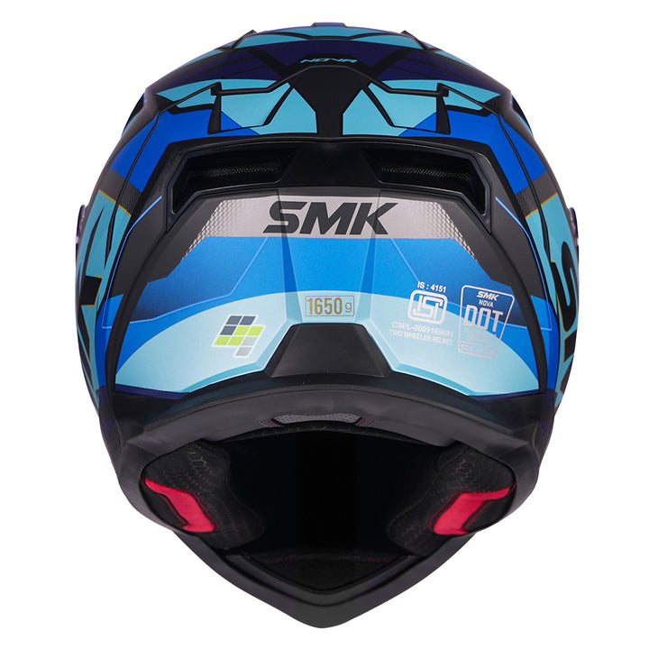 SMK Nova Track Helmet matt blue back