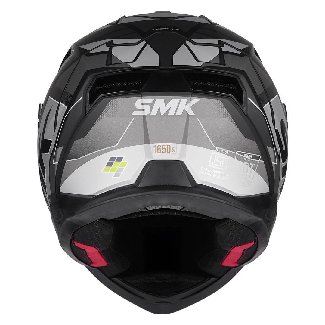 SMK Nova Track Helmet matt grey back