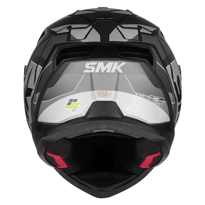 SMK Nova Track Helmet matt grey back