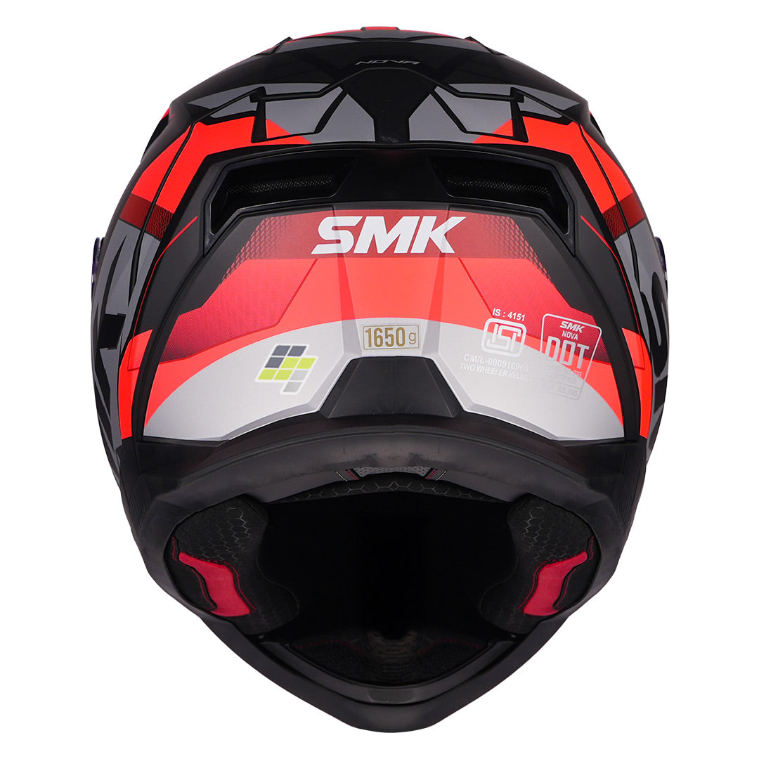 SMK Nova Track Helmet matt red back
