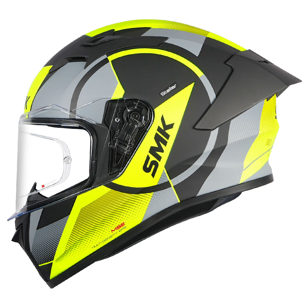 SMK Stellar Sports Faro Helmet fluorescent yellow side