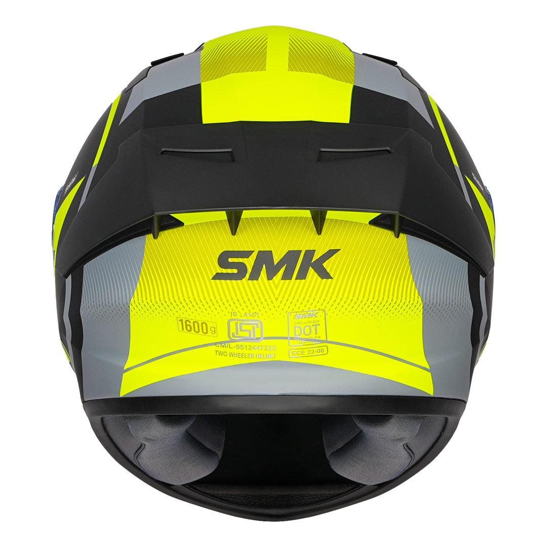 SMK Stellar Sports Faro Helmet fluorescent yellow back