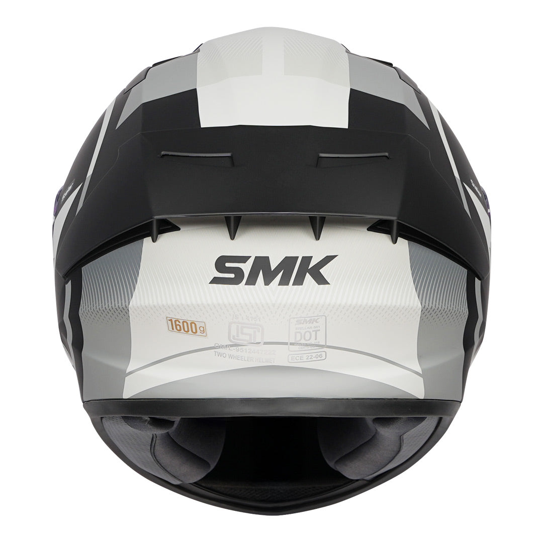 SMK Stellar Sports Faro Helmet grey back