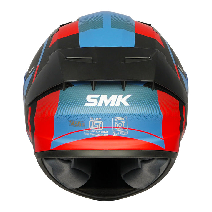 SMK Stellar Sports Faro Helmet red back