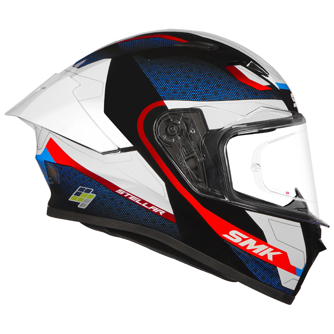 SMK Stellar Sports Flight Helmet white red