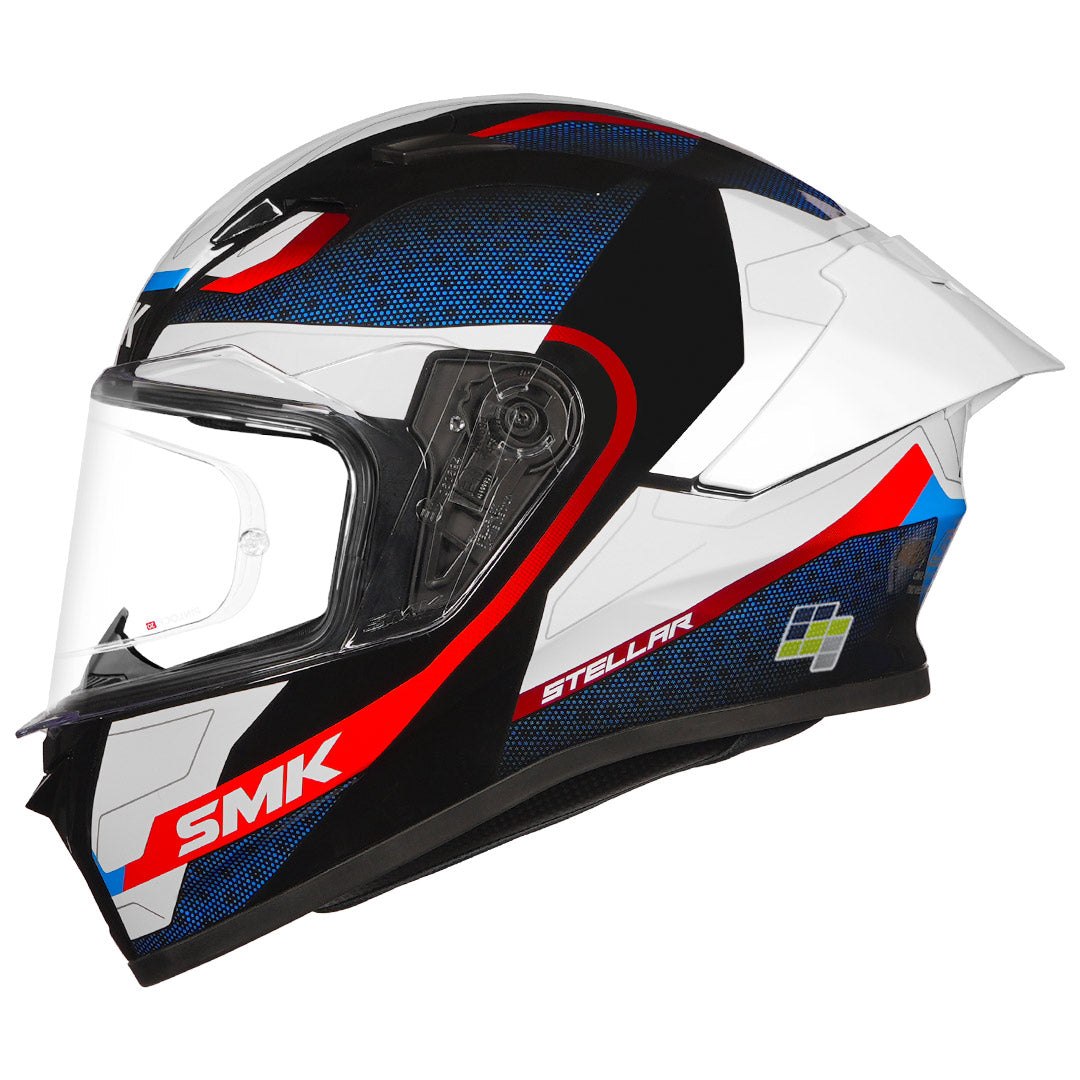 SMK Stellar Sports Flight Helmet white red side