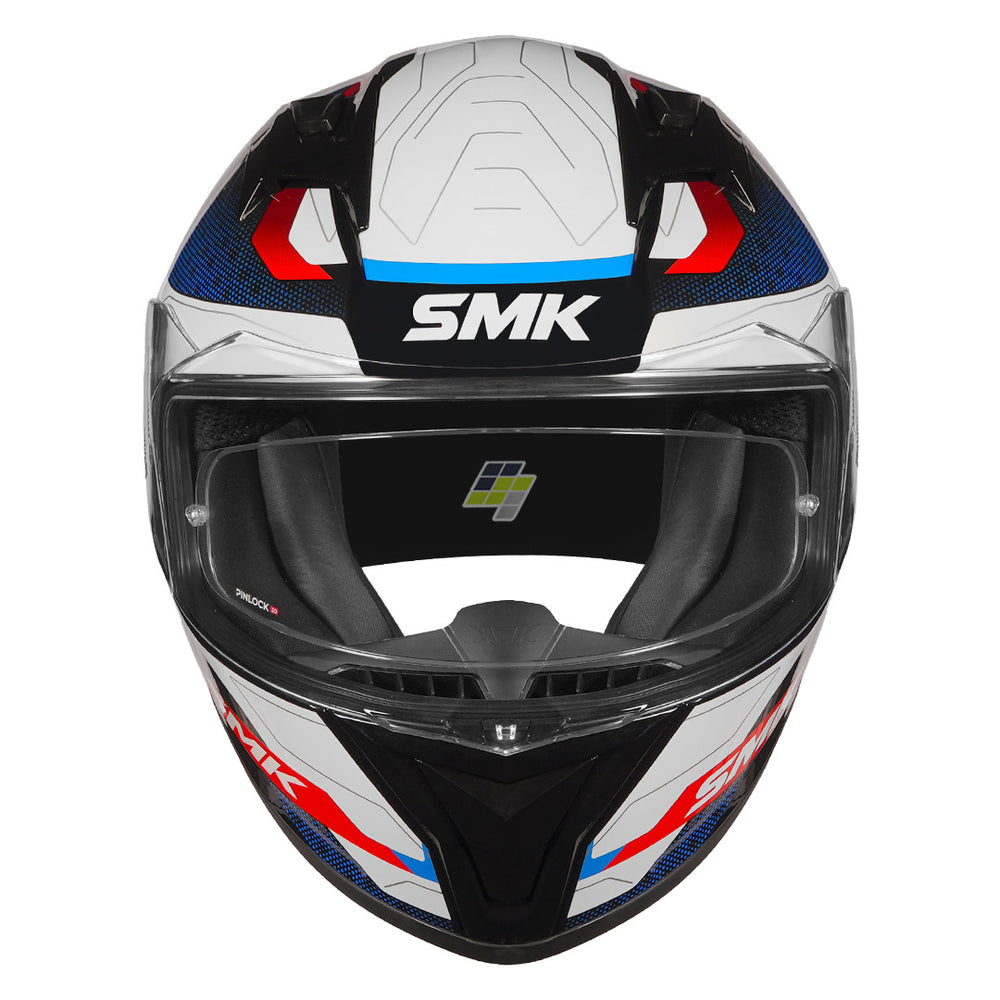 SMK Stellar Sports Flight Helmet white red front