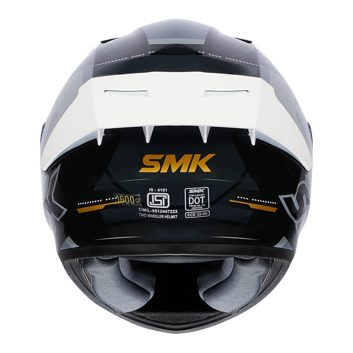 SMK Stellar Sports K Power Helmet gloss grey back