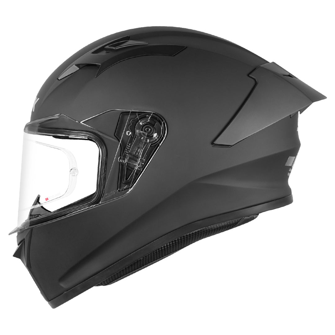 SMK Stellar Sports Solid Matt Black Helmet side