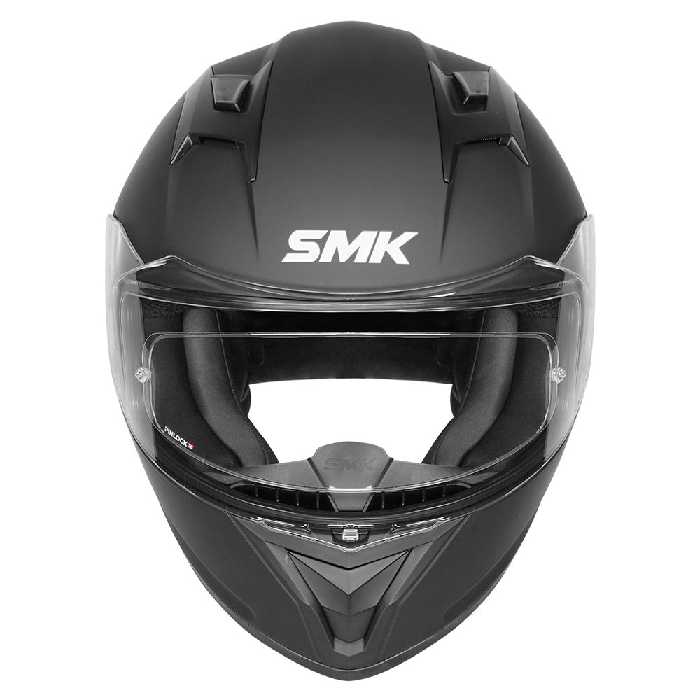 SMK Stellar Sports Solid Matt Black Helmet front