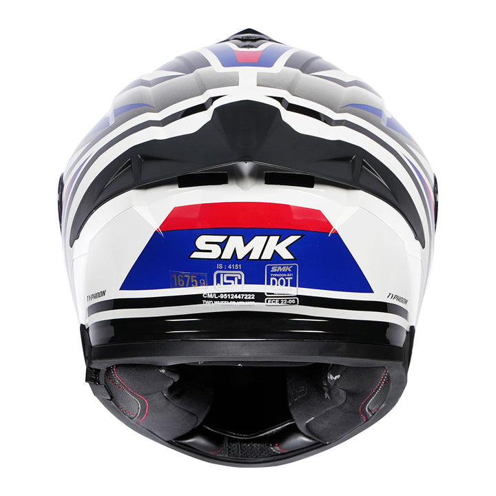 SMK Typhoon Freeride Helmet blue red back