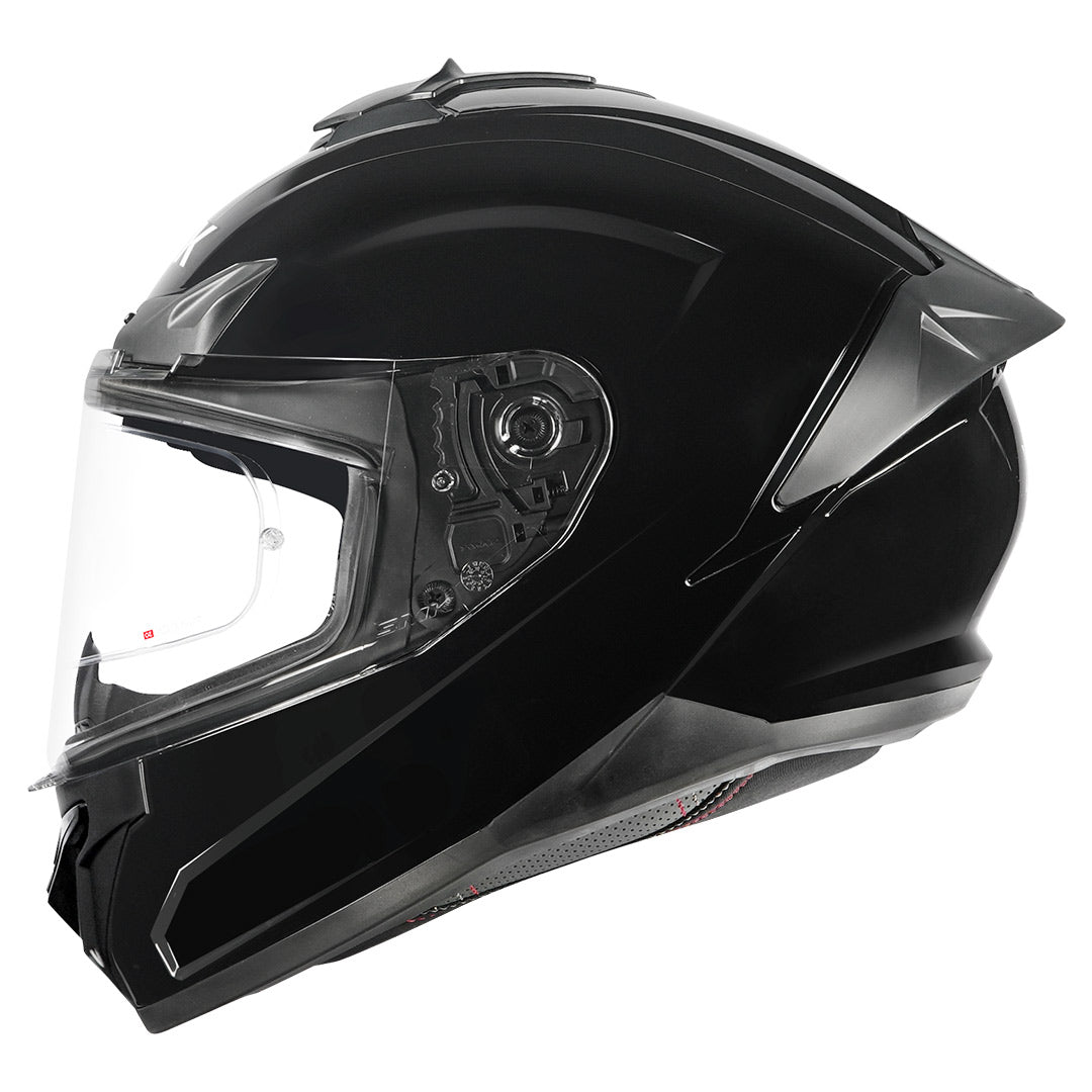 SMK Typhoon Solid Gloss Black Helmet side