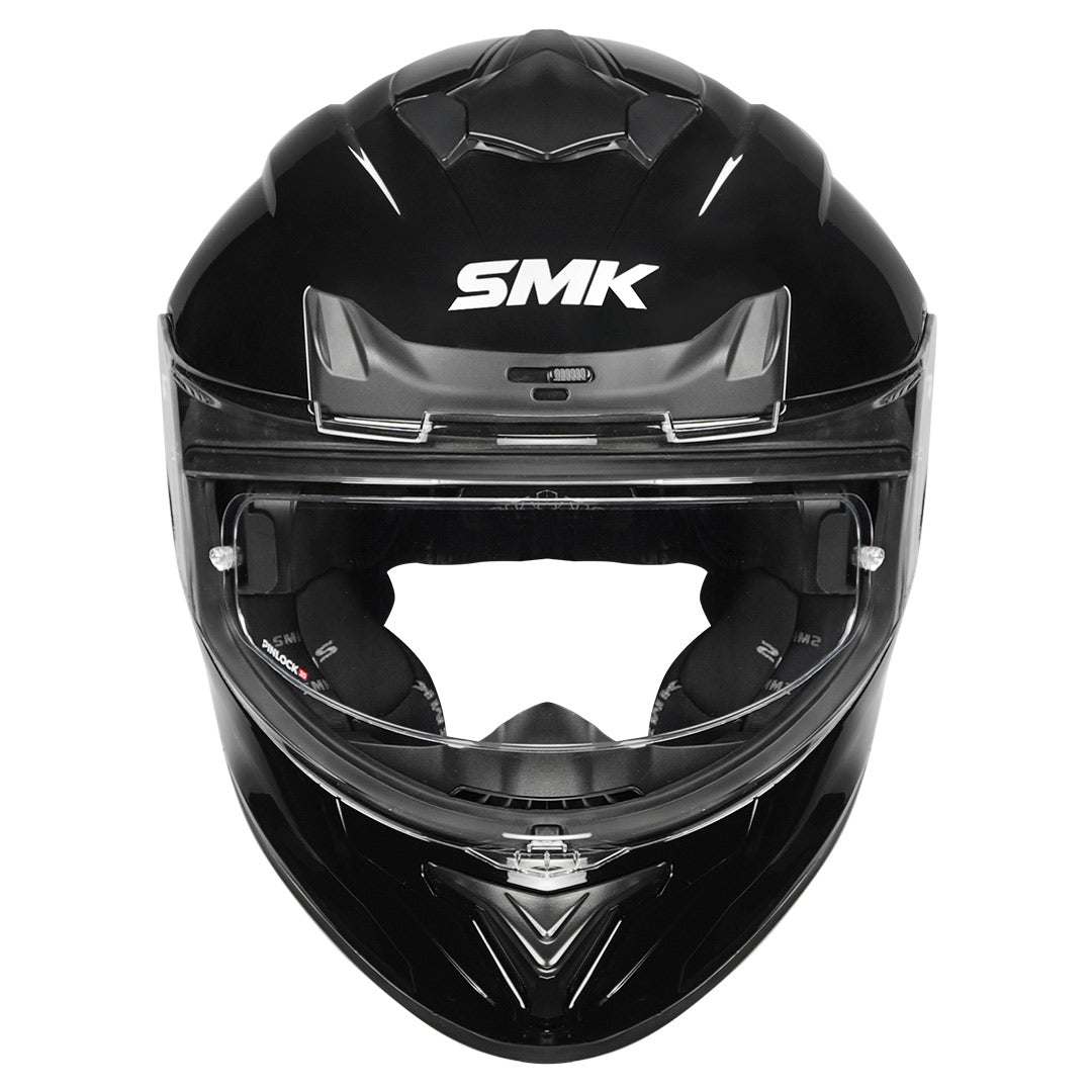 SMK Typhoon Solid Gloss Black Helmet front