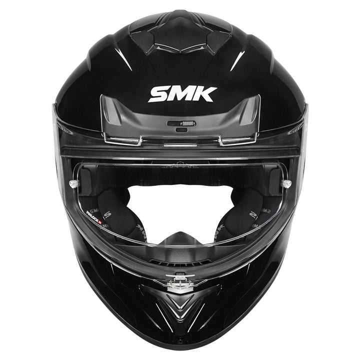 SMK Typhoon Solid Gloss Black Helmet front