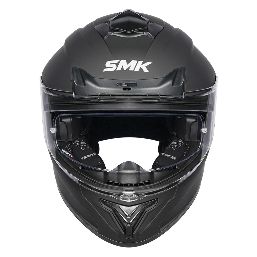 SMK Typhoon Solid Matt Black Helmet front