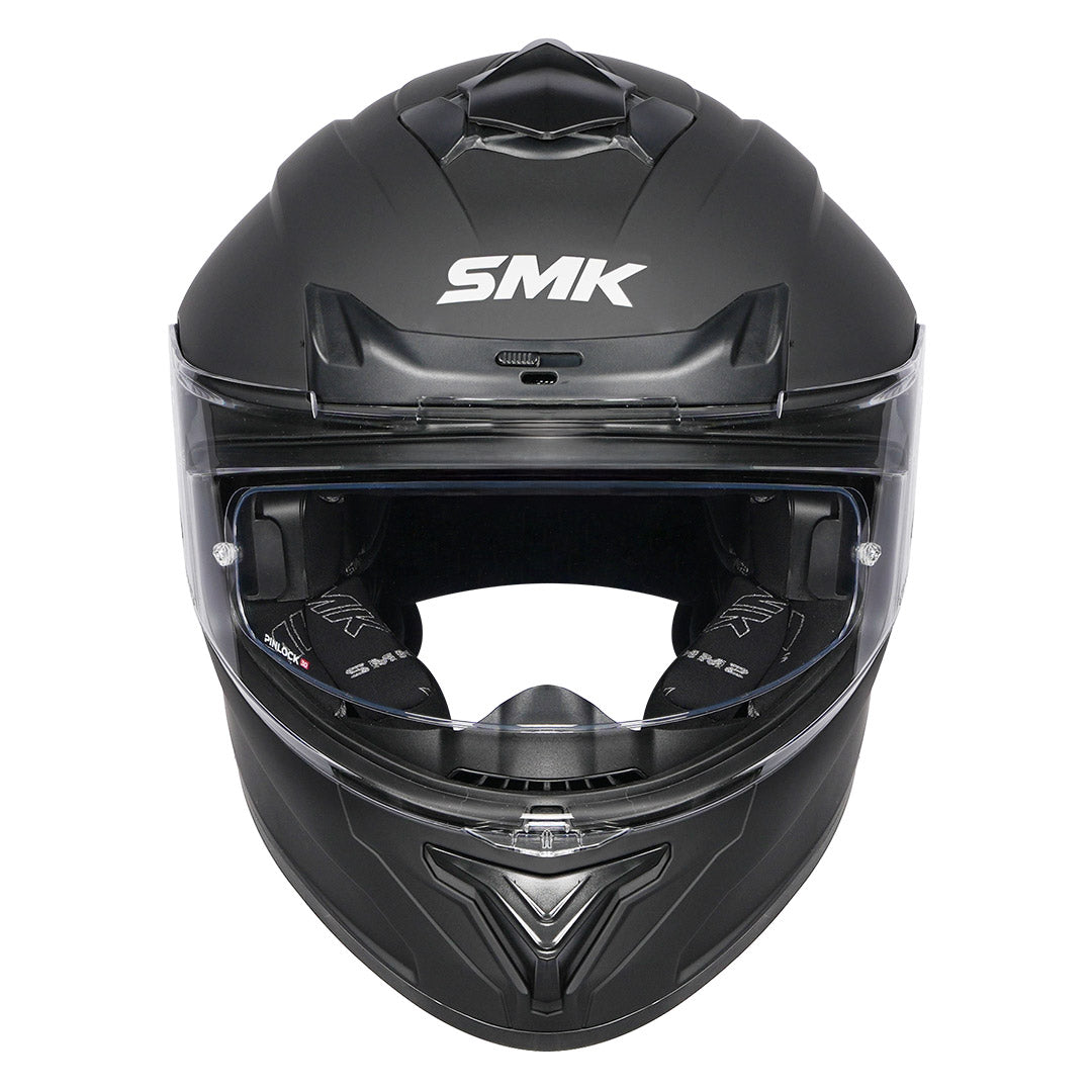 SMK Typhoon Solid Matt Black Helmet front