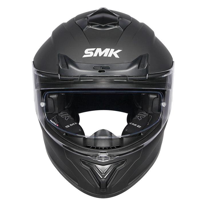 SMK Typhoon Solid Matt Black Helmet front