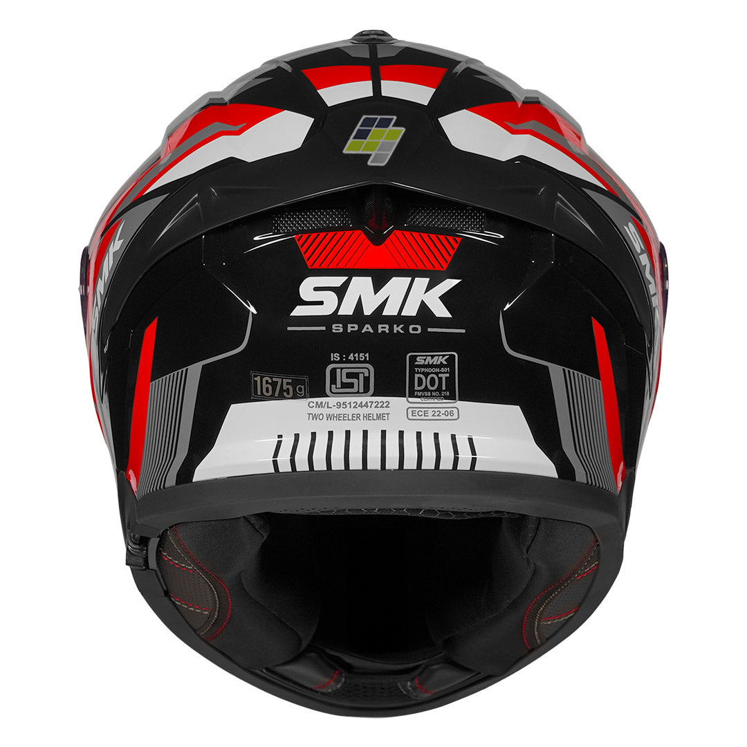 SMK Typhoon Sparko Helmet red back