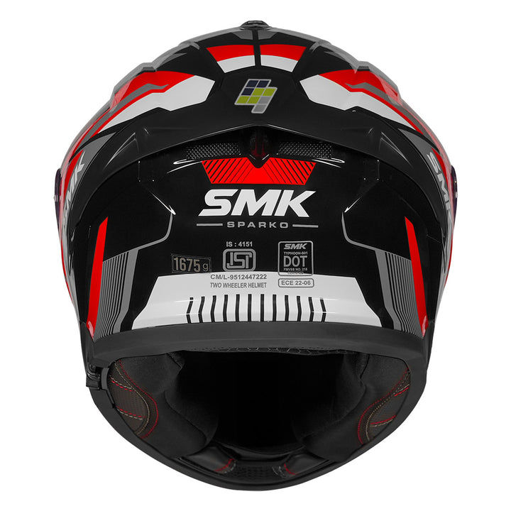 SMK Typhoon Sparko Helmet red back