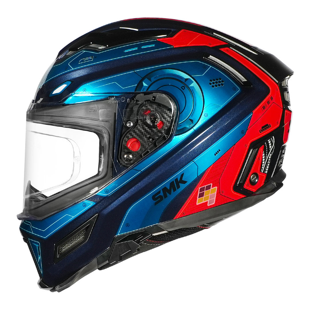 SMK Agnar Cyborg Helmet red blue side