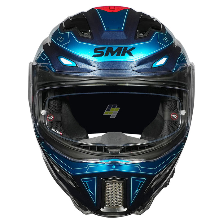 SMK Agnar Cyborg Helmet red blue front