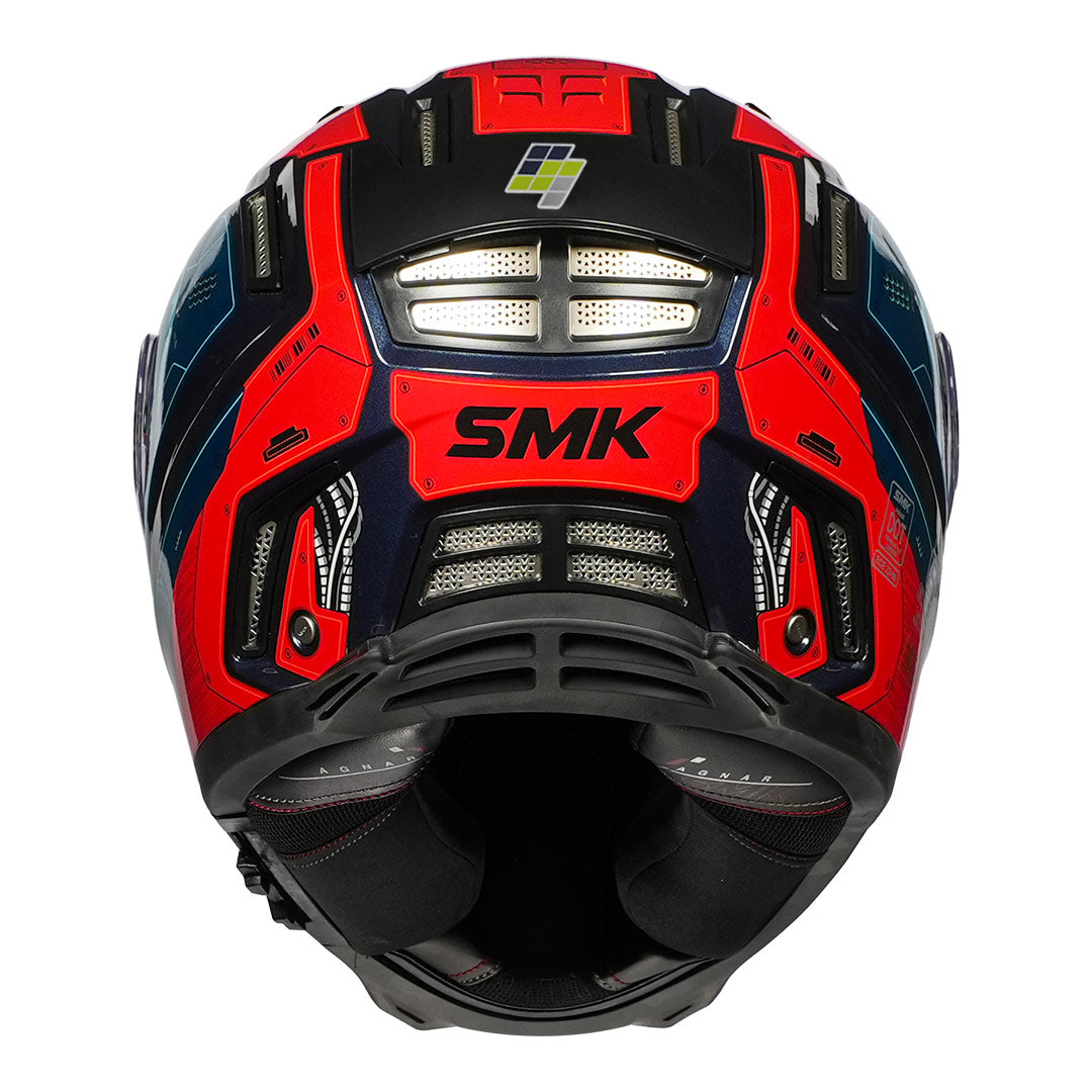 SMK Agnar Cyborg Helmet red blue back