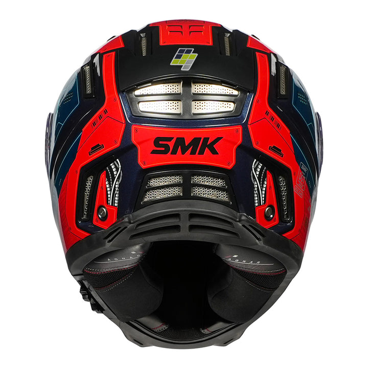 SMK Agnar Cyborg Helmet red blue back