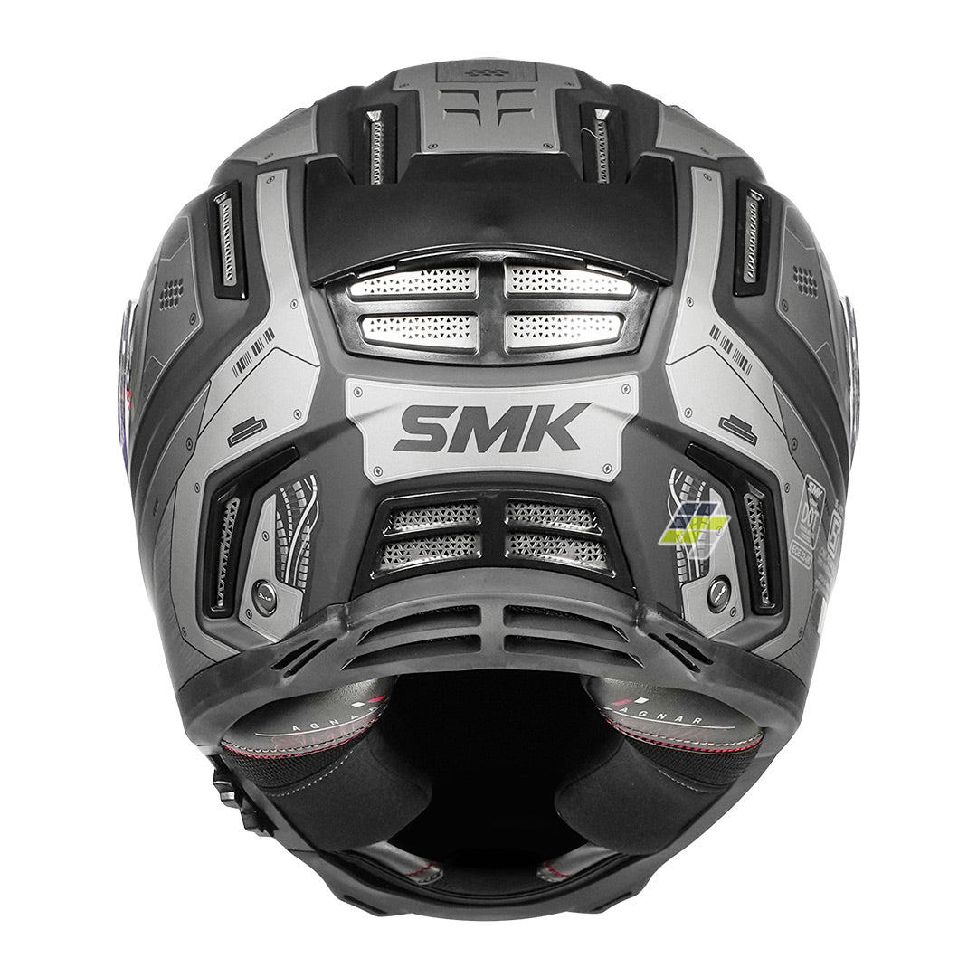 SMK Agnar Cyborg Helmet matt grey back
