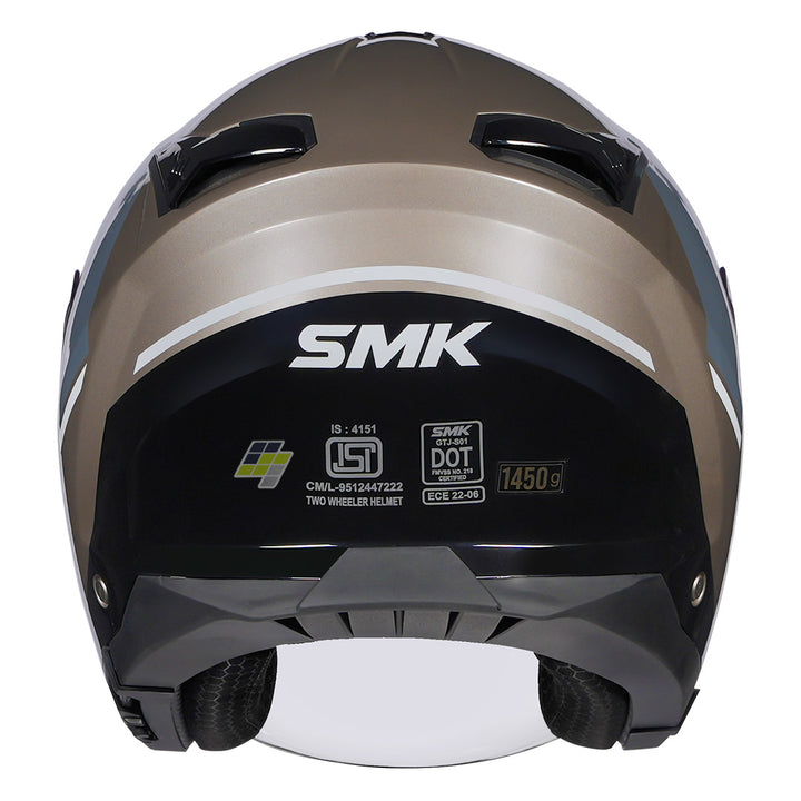 SMK GTJ Rover Open Face Helmet grey back