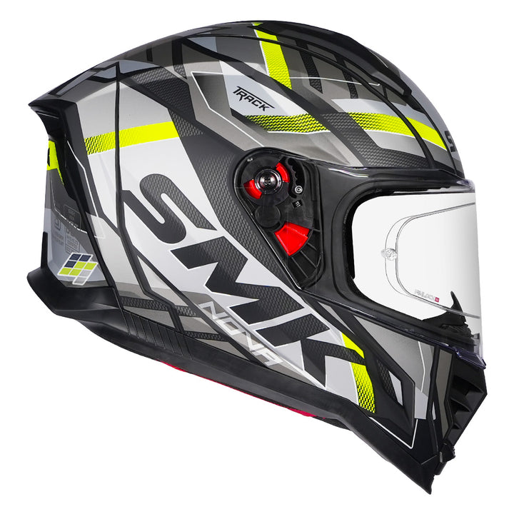 SMK Nova Track Helmet matt grey yellow