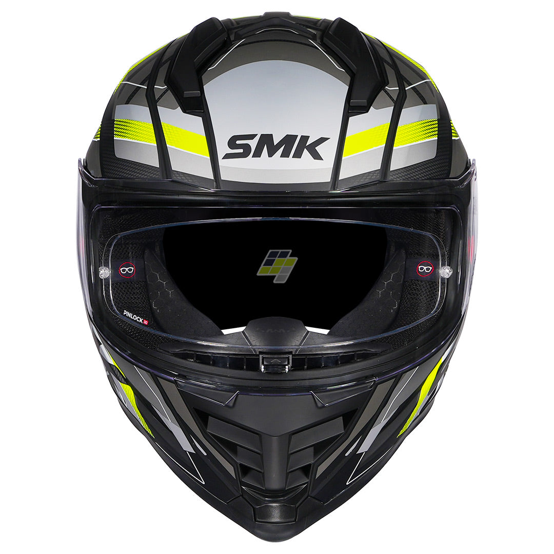 SMK Nova Track Helmet matt grey yellow front