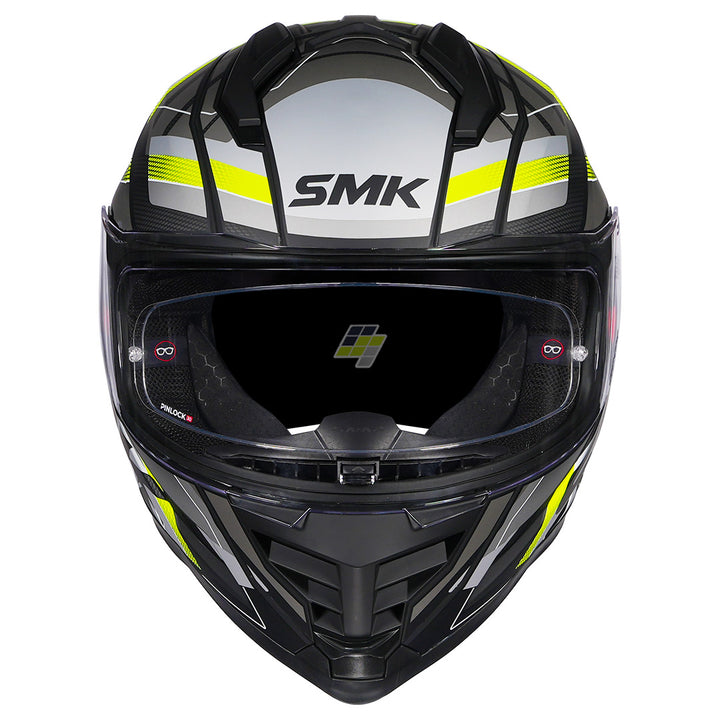 SMK Nova Track Helmet matt grey yellow front