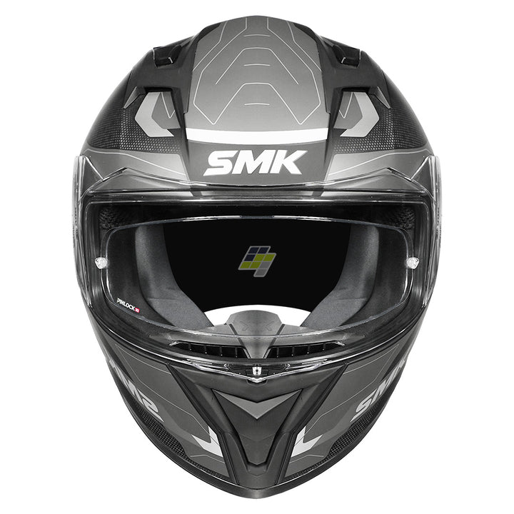 SMK Stellar Sports Flight Helmet matt grey front