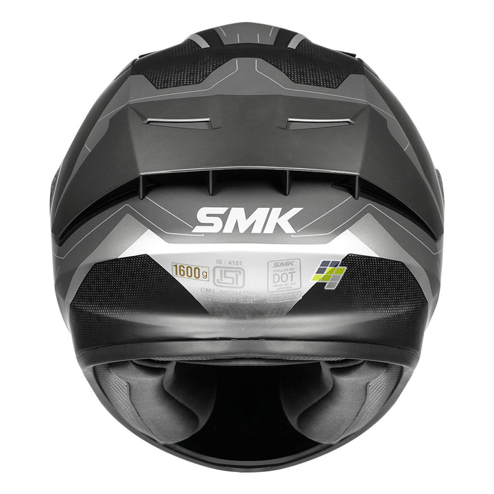 SMK Stellar Sports Flight Helmet matt grey back