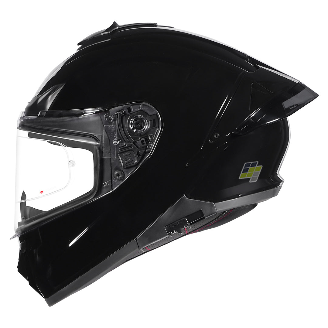 SMK Typhoon Solid Gloss Black Helmet side