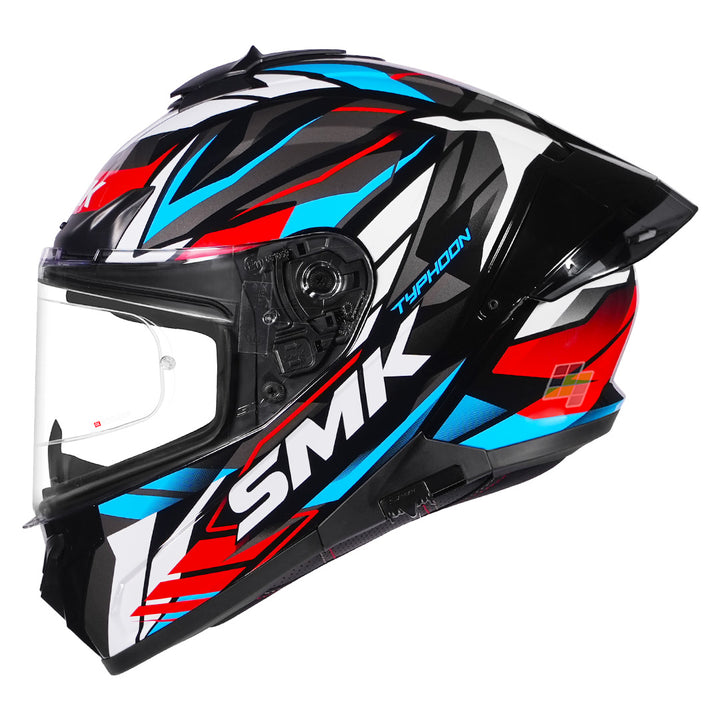 SMK Typhoon Rival Helmet white red side
