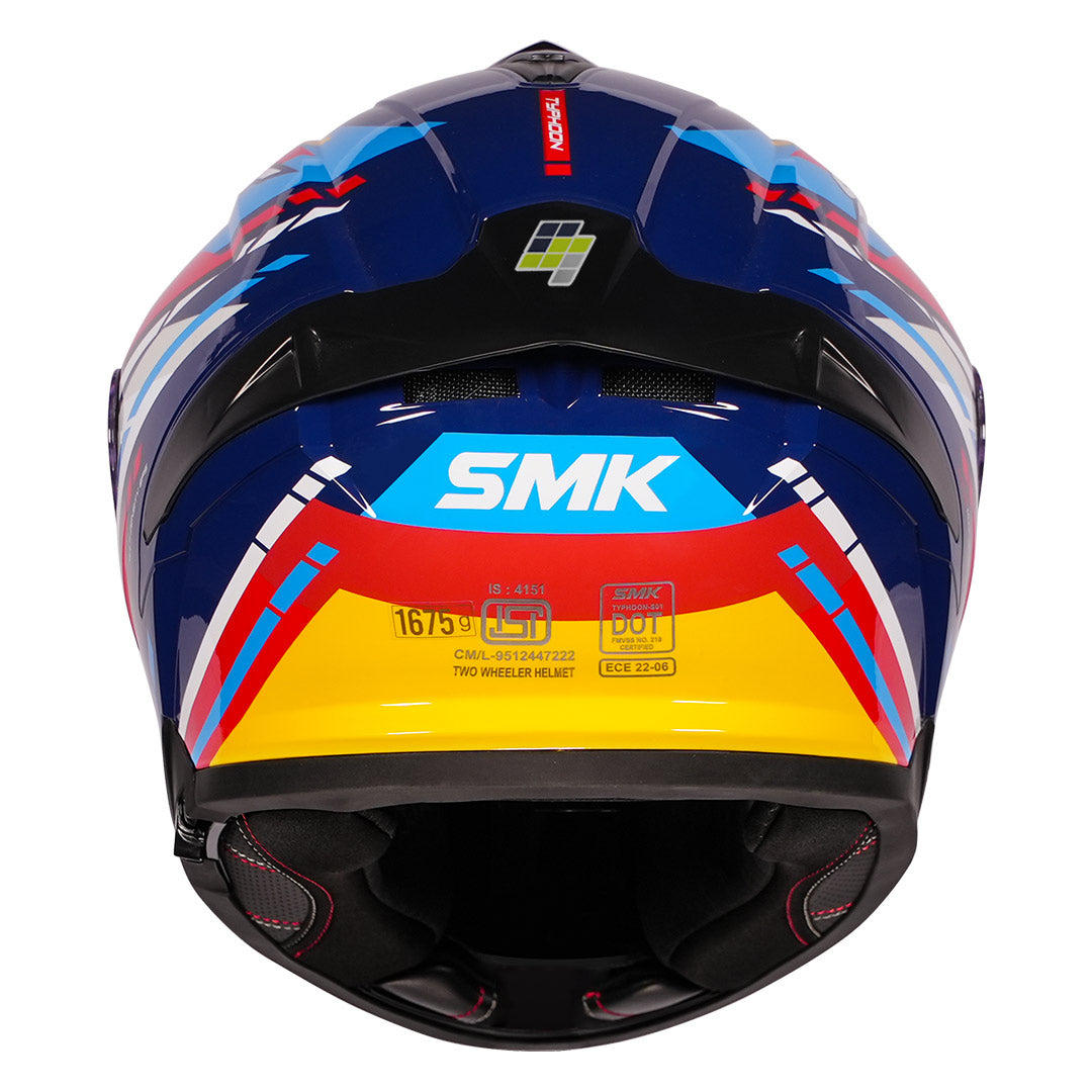 SMK Typhoon Sports Tourer Helmet multicolor back