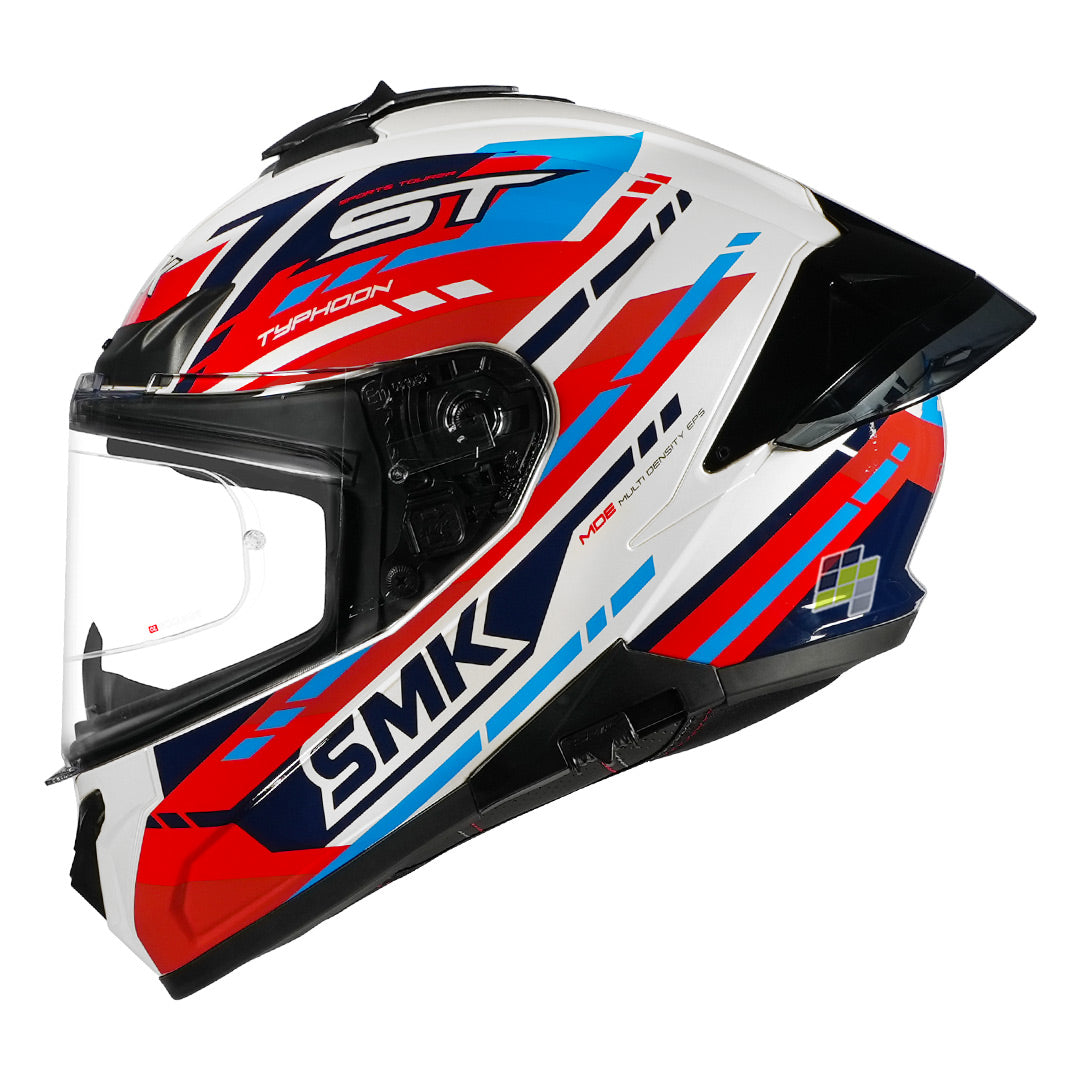 SMK Typhoon Sports Tourer Helmet blue red side