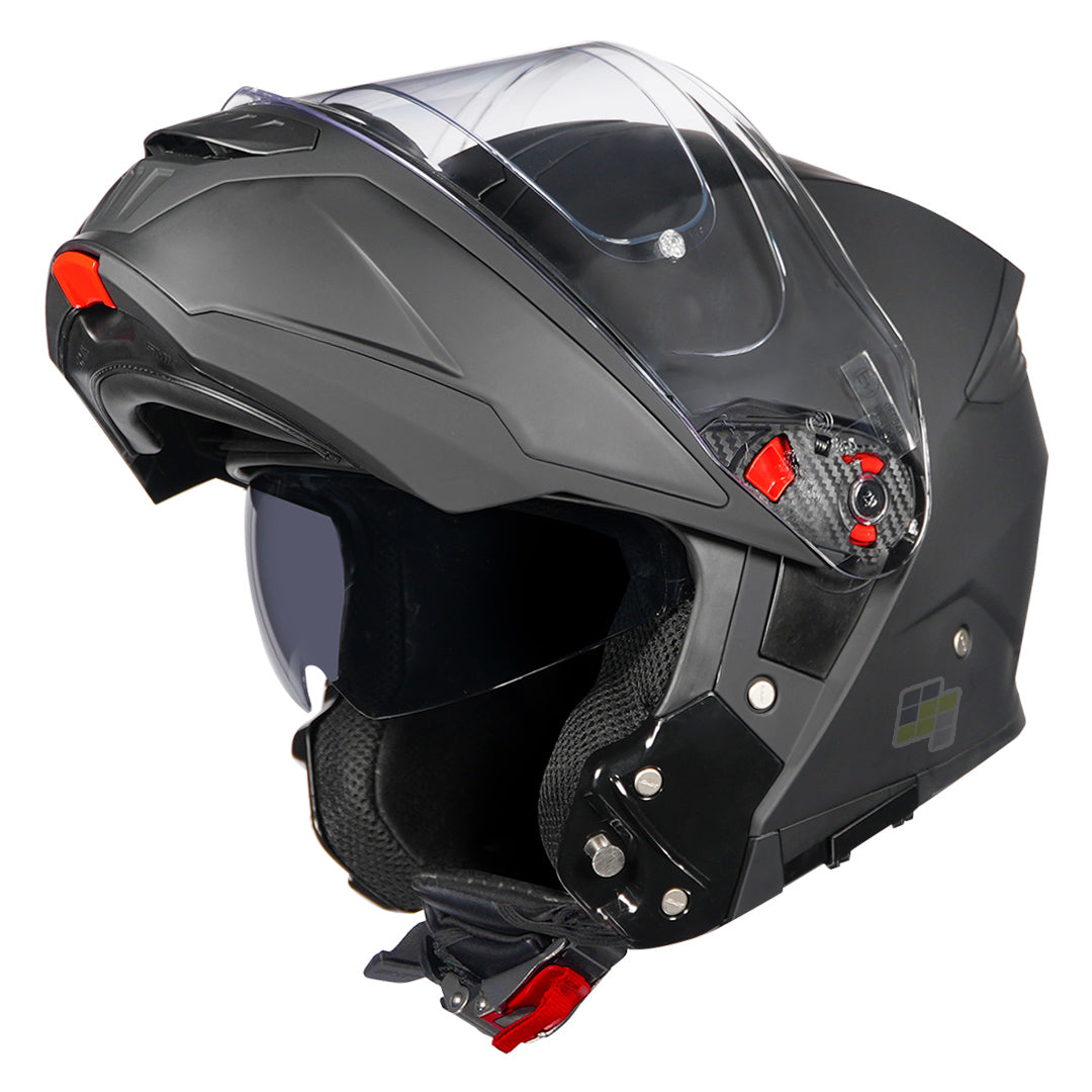 SMK Gullwing Solid Matt Black Modular Helmet