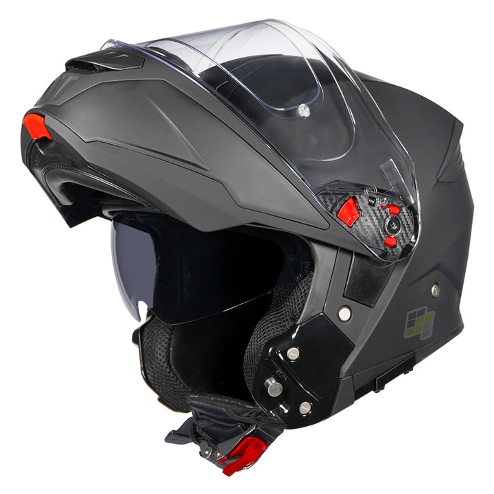 SMK Gullwing Solid Matt Black Modular Helmet