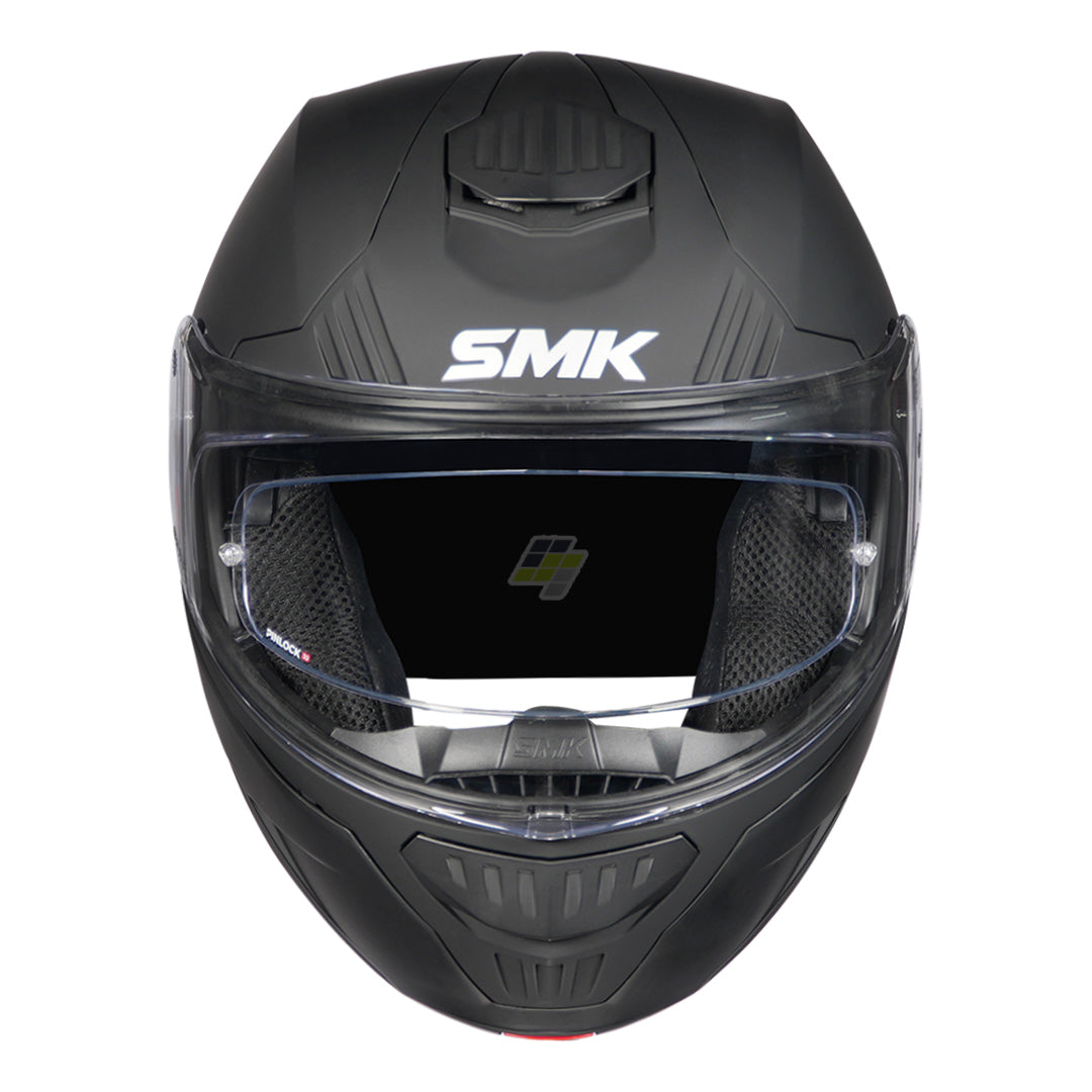 SMK Gullwing Solid Matt Black Modular Helmet front